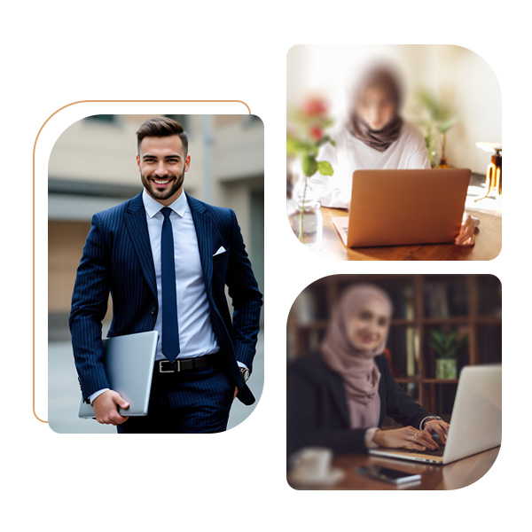 Collage of Muslim professionals working and studying